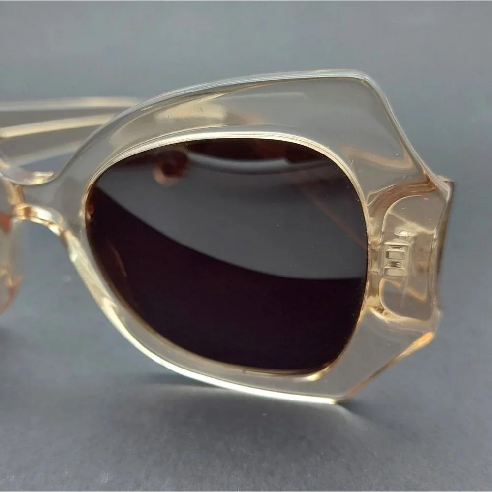 Rare Elizabeth & James Roslie Geo Butterfly Sunglasses Crystal Tea Color EJS1722